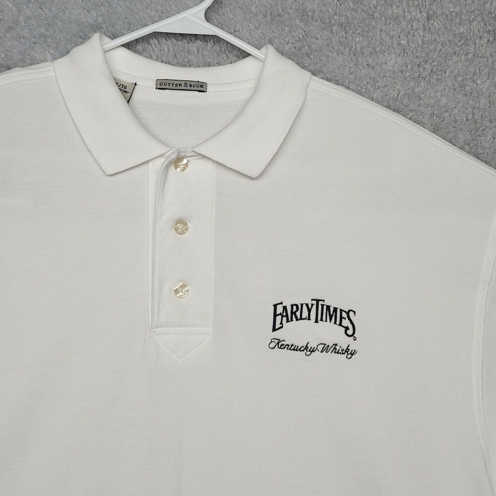 Cutter & Buck Early Times Kentucky Whiskey Polo Shirt XL White Uniform Workwear